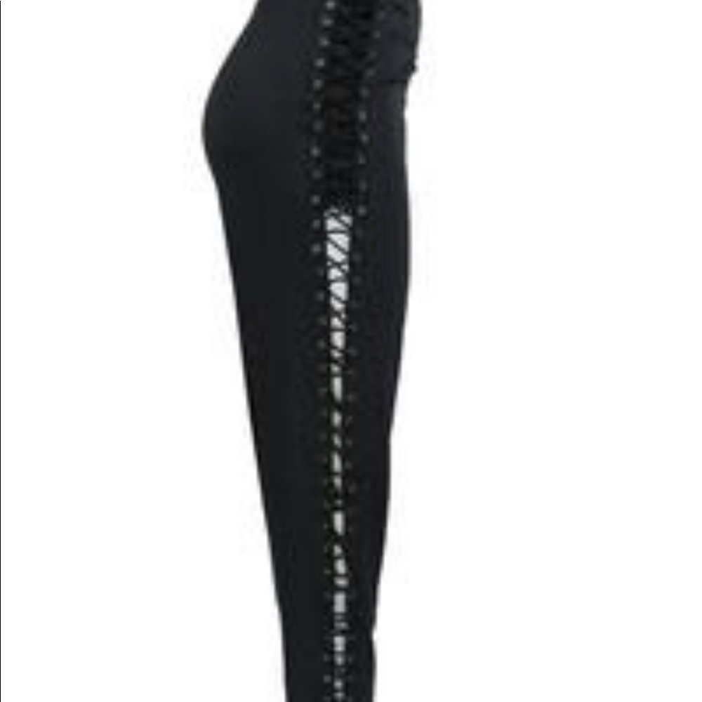 K.Jordan black side lace leggings XL